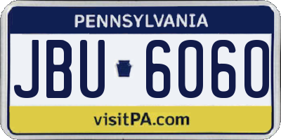 PA license plate JBU6060