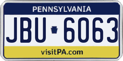 PA license plate JBU6063