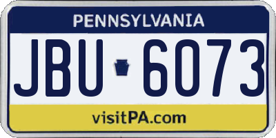 PA license plate JBU6073