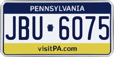 PA license plate JBU6075