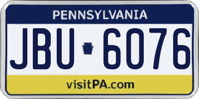 PA license plate JBU6076