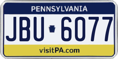 PA license plate JBU6077