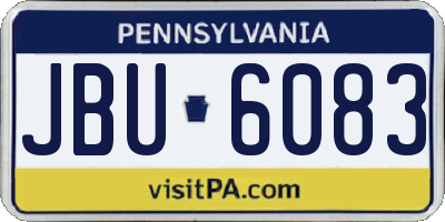 PA license plate JBU6083
