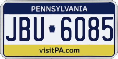 PA license plate JBU6085