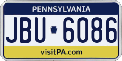 PA license plate JBU6086
