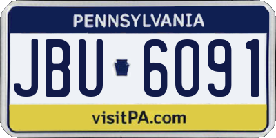 PA license plate JBU6091