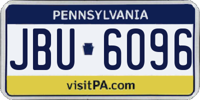PA license plate JBU6096