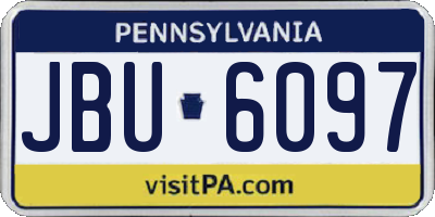 PA license plate JBU6097