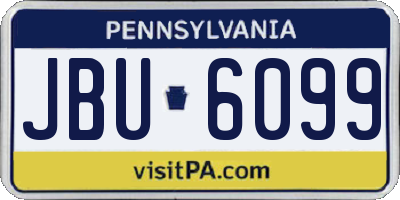 PA license plate JBU6099