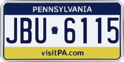 PA license plate JBU6115
