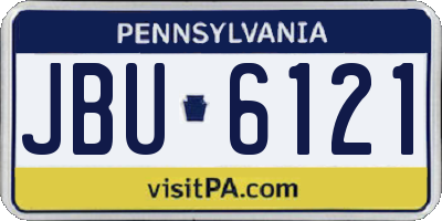 PA license plate JBU6121