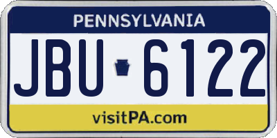 PA license plate JBU6122