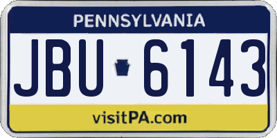 PA license plate JBU6143