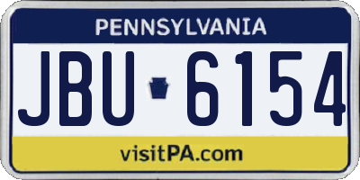 PA license plate JBU6154