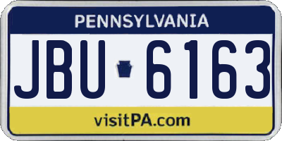 PA license plate JBU6163