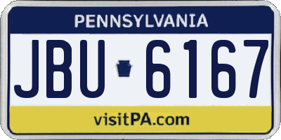 PA license plate JBU6167