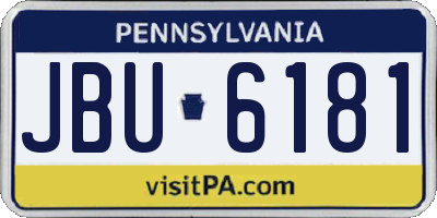 PA license plate JBU6181