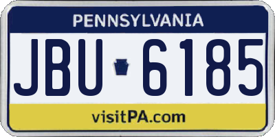 PA license plate JBU6185