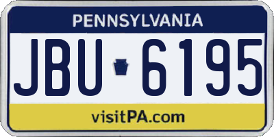 PA license plate JBU6195