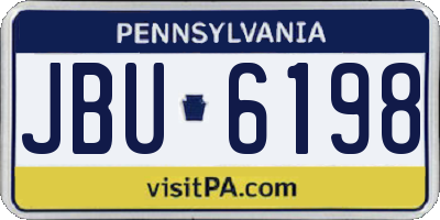 PA license plate JBU6198