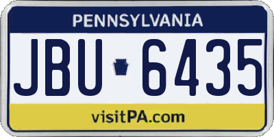 PA license plate JBU6435