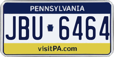 PA license plate JBU6464