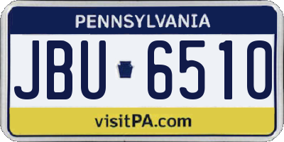 PA license plate JBU6510