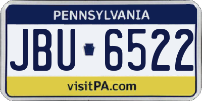 PA license plate JBU6522