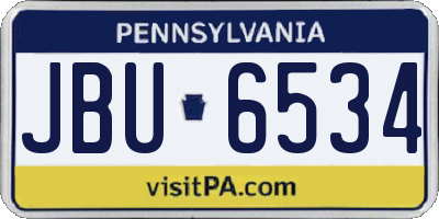 PA license plate JBU6534
