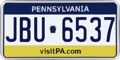 PA license plate JBU6537