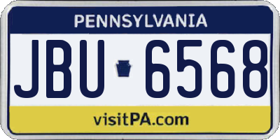 PA license plate JBU6568