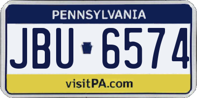 PA license plate JBU6574