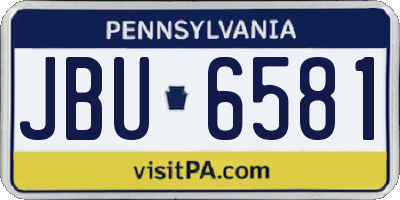 PA license plate JBU6581