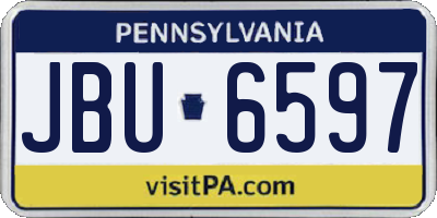 PA license plate JBU6597