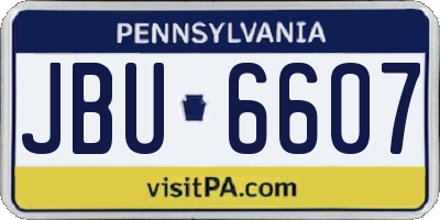 PA license plate JBU6607