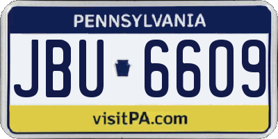PA license plate JBU6609