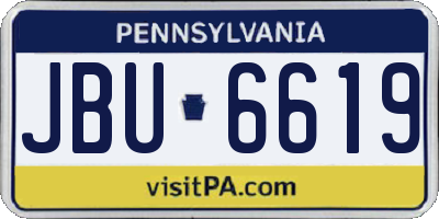 PA license plate JBU6619