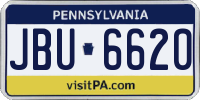 PA license plate JBU6620