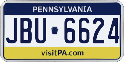PA license plate JBU6624
