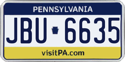 PA license plate JBU6635