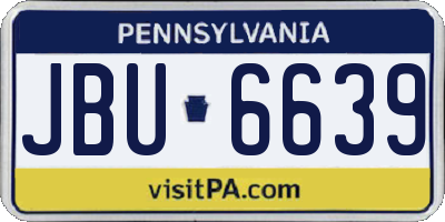 PA license plate JBU6639