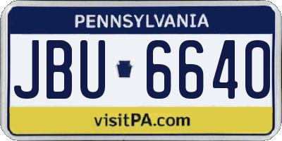 PA license plate JBU6640
