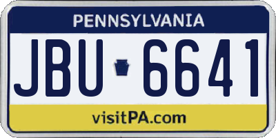 PA license plate JBU6641