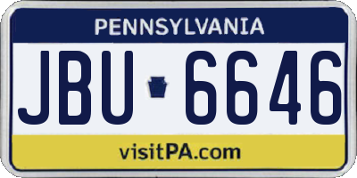 PA license plate JBU6646
