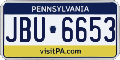 PA license plate JBU6653