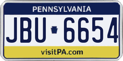 PA license plate JBU6654