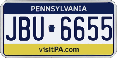 PA license plate JBU6655