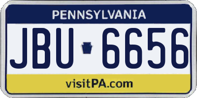 PA license plate JBU6656