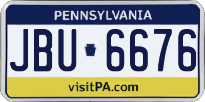 PA license plate JBU6676