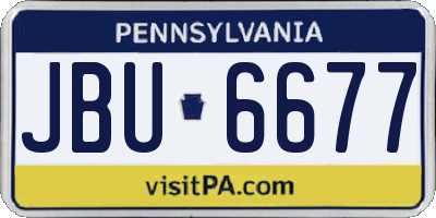 PA license plate JBU6677